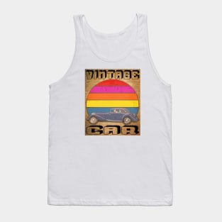 vintage cars bleu car Tank Top